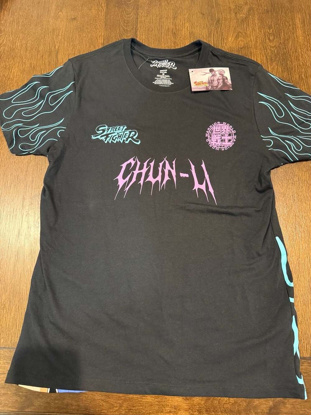 Street Fighter Chun-Li T-Shirt Size M Black Graphic Tee